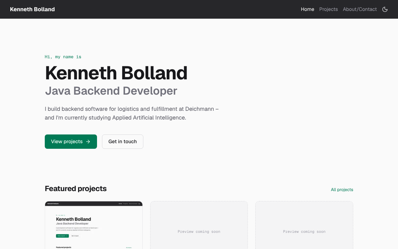 Preview of Portfolio Website